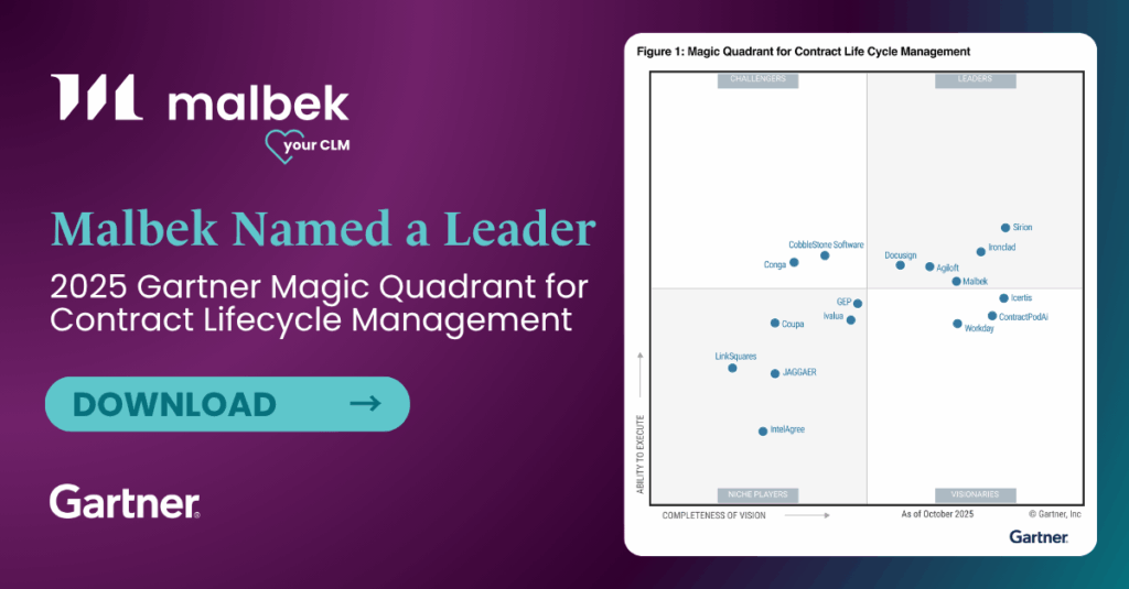 Gartner MQ - Download Ad Malbek Named a Leader in the Gartner Magic Quadrant for CLM